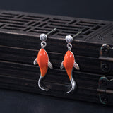 Design Epoxy Koi Stud Earrings Women's Chinese Style – Stylish Gifts — 1