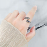 S925 Sterling Silver Diamond Retro Snake Ring – Unique Gift Ideas — 12
