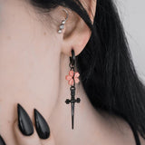 Gothic Sword Cherry Blossom Earrings Women Wish Retro – Gifts for Her — 5