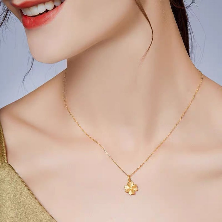 Alluvial Gold Lucky Four-leaf Clover Necklace – Jewelry Gift Ideas — 1