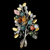 Natural Colored Stone Christmas Tree Brooch – Jewelry Gift Ideas — 4