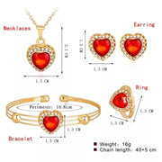 Jewelry Set Peach Heart Rhinestone Earrings Love – Jewelry Gift Ideas — 4