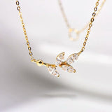 Ladies Sterling Silver Zircon Inlaid Necklace – Jewelry Gift Ideas — 1