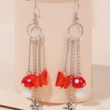 Long Chain Butterfly Mushroom Earrings For Women – Gifts for Her — 2