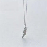 S925 Sterling Silver Necklace Glossy Feather – Jewelry Gift Ideas — 1