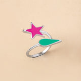 Ring Silver Water Drop Star Layered Circle Classic – Unique Gift Ideas — 2