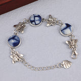 Ethnic Blue Dyed Tie-dye Bracelet Hand-stitched – Jewelry Gift Ideas — 18