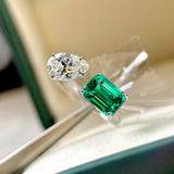 Emerald Tourmaline Princess Ring Geometric Shape – Surprise Gifts — 2
