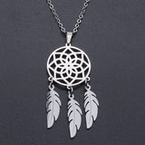 Openwork Dream Catcher Tassel Feather Pendant – Jewelry Gift Ideas — 2