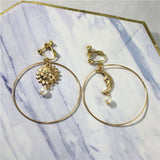Temperament Sun Moon Pearl Earrings Retro Personality – Stylish Gifts — 3