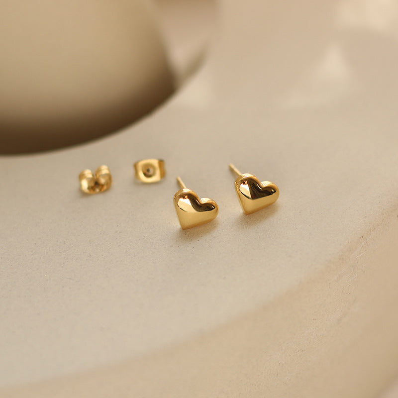 Mini Peach Heart Glossy Earrings – Unique Gift Ideas — 1