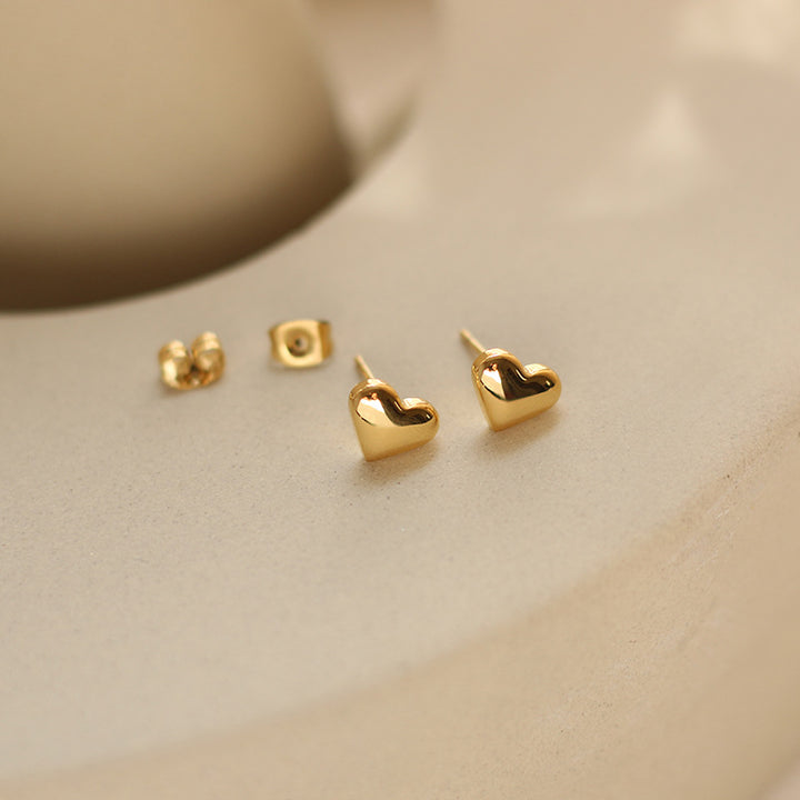 Mini Peach Heart Glossy Earrings – Unique Gift Ideas — 1