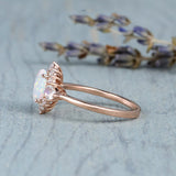 Inlaid Moonstone Opal Bronze Ring – Unique Gift Ideas — 4