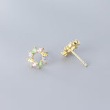 Female Colorful Diamond Sun S925 Silver Ear Stud – Gifts for Her — 3