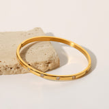18K Gold Inlaid With White Round Zircon Bracelet – Jewelry Gift Ideas — 5