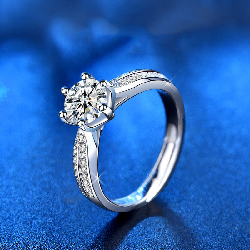 Women's Fashion Sterling Silver Moissanite Ring – Stylish Gifts — 1