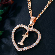 26 Letters Heart-shaped Zircon Pendant Necklace – Jewelry Gift Ideas — 15