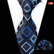 Pocket Square Tie Two-piece Set Polyester Jacquard – Surprise Gifts — 4