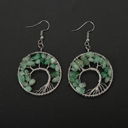 Hand Wrapped Curved Natural Gravel Colorful Earrings – Stylish Gifts — 16