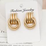 Fashion Round Earrings Simple Cross Metal – Stylish Gifts — 10