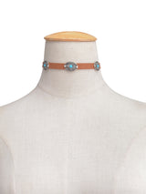 Metal Flower Plate Turquoise Necklace Collar – Jewelry Gift Ideas — 5