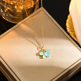 Oil Dripping Butterfly Titanium Steel Necklace – Jewelry Gift Ideas — 5