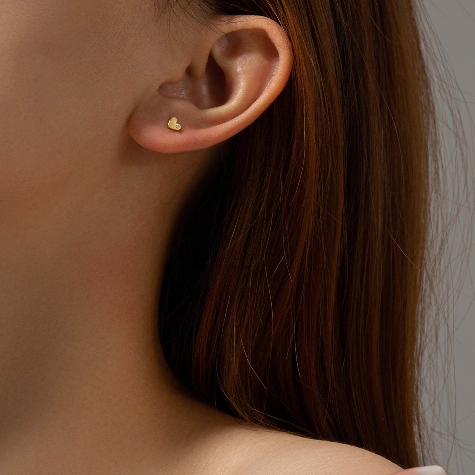 S925 Loving Heart In Sterling Silver Simple Stud – Unique Gift Ideas — 1