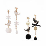 Cute Black and White Cat Personality Earrings – Gifts for Kids — 1