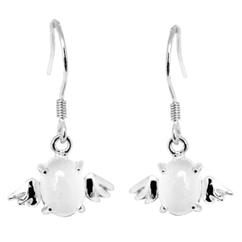Angel Egg Earrings Pink Moonstone Angel Earrings – Meaningful Gifts — 1