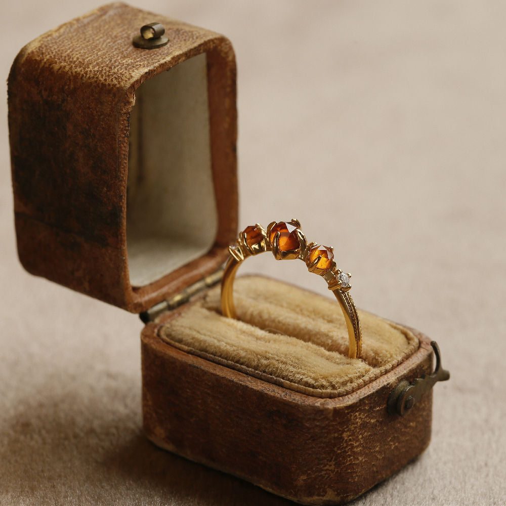 Japanese Orange Garnet Ring Female – Gifts for Her — 1