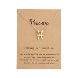 Zodiac Simple Gold Alloy Pendant Necklace – Jewelry Gift Ideas — 9