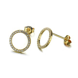 Women's Gold Zircon Ring Earrings – Gifts for Her — 2