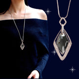 Grey Stone Exaggerated Pendant Crystal Necklace – Jewelry Gift Ideas — 1