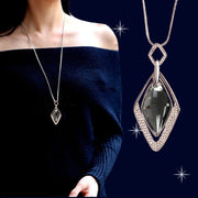 Grey Stone Exaggerated Pendant Crystal Necklace – Jewelry Gift Ideas — 1