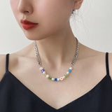Pearl Colorful Glaze Flower Splice Necklace – Jewelry Gift Ideas — 4