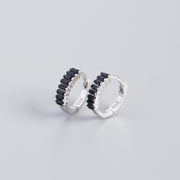 Women's Inlaid Cubic Zirconia Sterling Silver Stud – Gifts for Her — 15