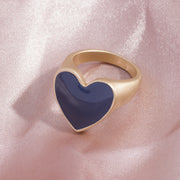 Matte Gold And Matte Silver Nectarine Heart Ring – Gift Ideas — 5