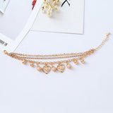 Double Peach Heart Rhinestone Bracelet – Jewelry Gift Ideas — 4