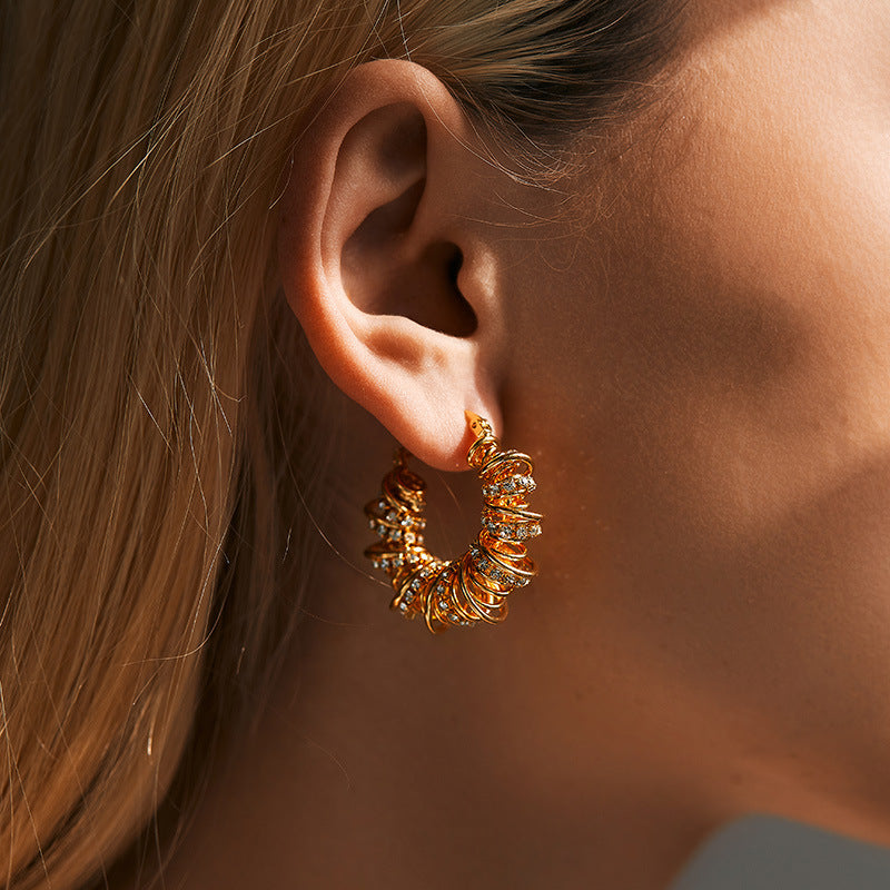 Spring Winding Design Personalized Earrings – Unique Gift Ideas — 1