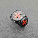 Cross Men's Black Titanium Steel Ring – Gifts for Him — 3