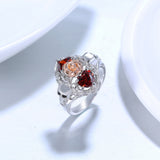 Rose Skull Ring Heart Shape Red Zircon Punk Ring – Stylish Gifts — 6