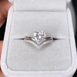 Simple Heart-Shaped Zircon Diamond Engagement Ring – Gifts for Couples — 1