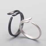Simple Black And White Wings Couple's Ring – Gifts for Couples — 1