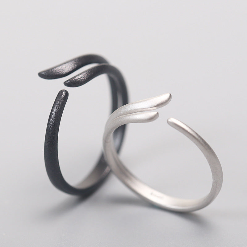 Simple Black And White Wings Couple's Ring – Gifts for Couples — 1