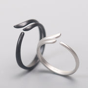 Simple Black And White Wings Couple's Ring – Gifts for Couples — 1