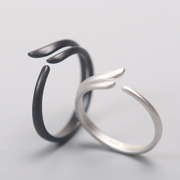 Simple Black And White Wings Couple's Ring – Gifts for Couples — 1