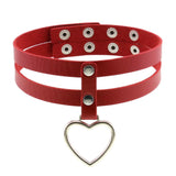 Black PU Leather Peach Heart Pendant Collar – Jewelry Gift Ideas — 17