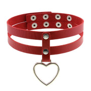 Black PU Leather Peach Heart Pendant Collar – Jewelry Gift Ideas — 17