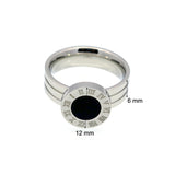 Roman numerals round shell agate ring – Birthday Gifts — 8