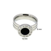 Roman numerals round shell agate ring – Birthday Gifts — 8